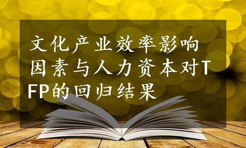 文化产业效率影响因素与人力资本对TFP的回归结果