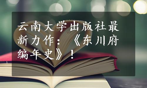 云南大学出版社最新力作：《东川府编年史》！