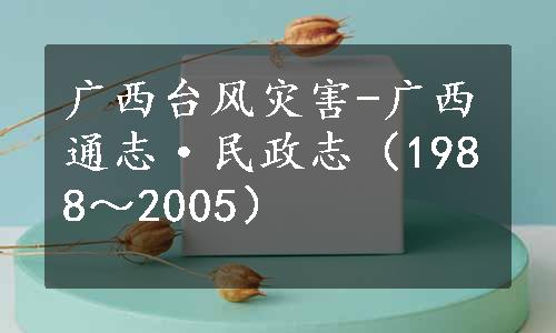 广西台风灾害-广西通志·民政志（1988～2005）