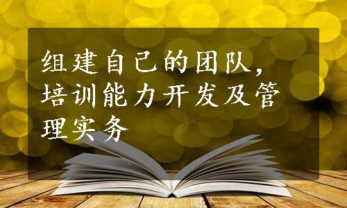 组建自己的团队，培训能力开发及管理实务