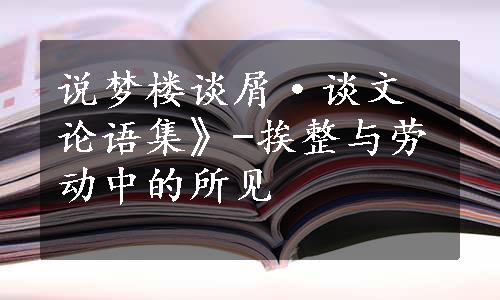 说梦楼谈屑·谈文论语集》-挨整与劳动中的所见