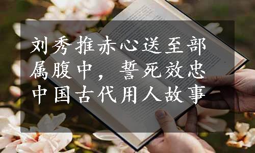 刘秀推赤心送至部属腹中，誓死效忠中国古代用人故事