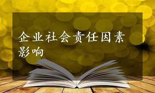 企业社会责任因素影响