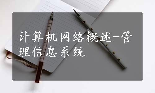 计算机网络概述-管理信息系统