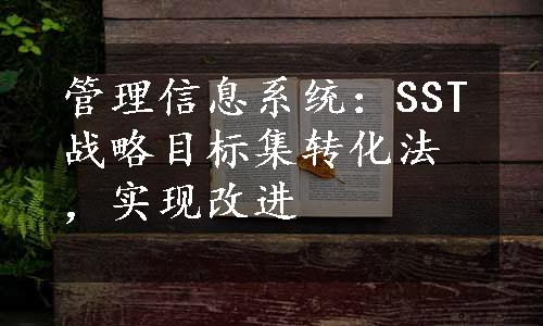 管理信息系统：SST战略目标集转化法，实现改进