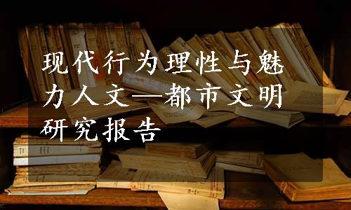 现代行为理性与魅力人文—都市文明研究报告