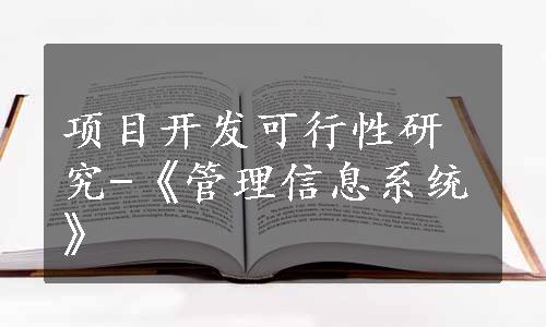 项目开发可行性研究-《管理信息系统》