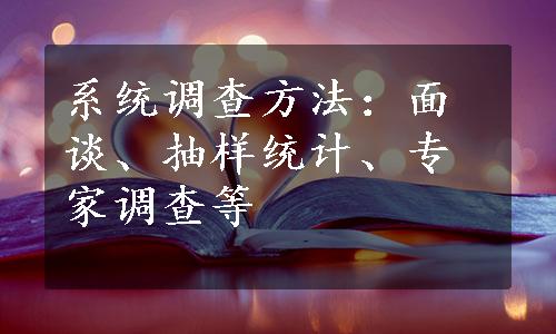 系统调查方法：面谈、抽样统计、专家调查等