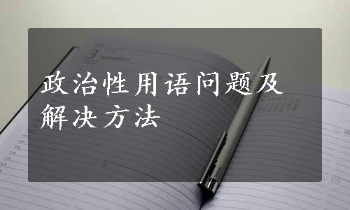 政治性用语问题及解决方法