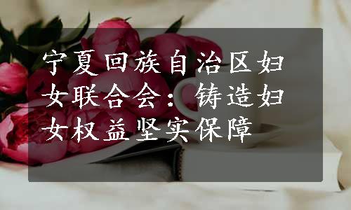 宁夏回族自治区妇女联合会：铸造妇女权益坚实保障