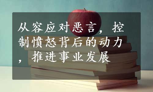 从容应对恶言，控制愤怒背后的动力，推进事业发展