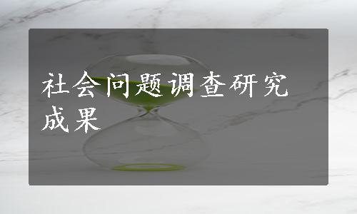 社会问题调查研究成果