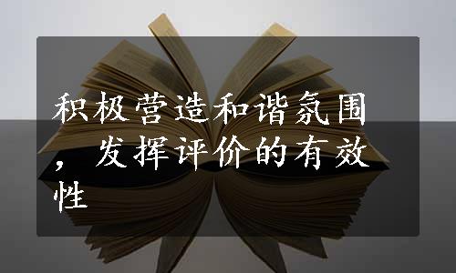 积极营造和谐氛围，发挥评价的有效性