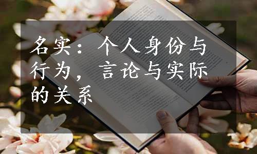 名实：个人身份与行为，言论与实际的关系