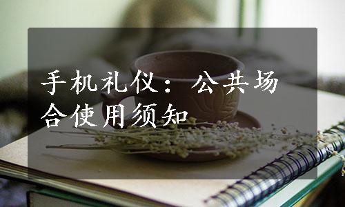 手机礼仪：公共场合使用须知