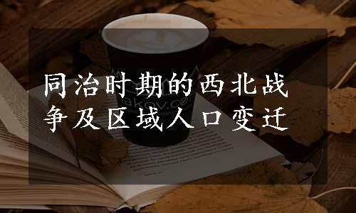 同治时期的西北战争及区域人口变迁