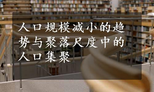 人口规模减小的趋势与聚落尺度中的人口集聚