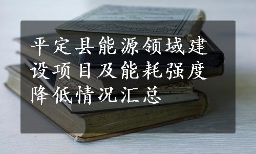 平定县能源领域建设项目及能耗强度降低情况汇总