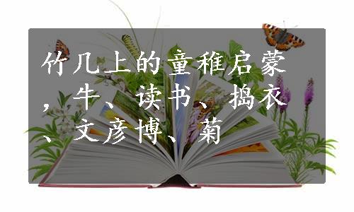 竹几上的童稚启蒙，牛、读书、捣衣、文彦博、菊