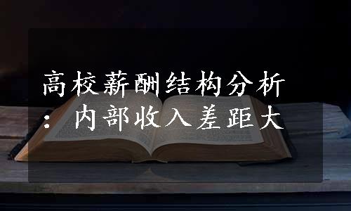 高校薪酬结构分析：内部收入差距大