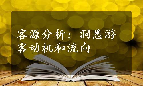 客源分析：洞悉游客动机和流向