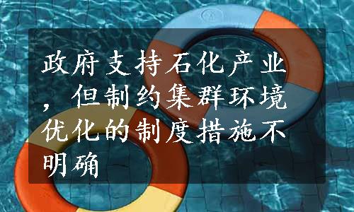 政府支持石化产业，但制约集群环境优化的制度措施不明确