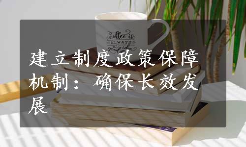 建立制度政策保障机制：确保长效发展