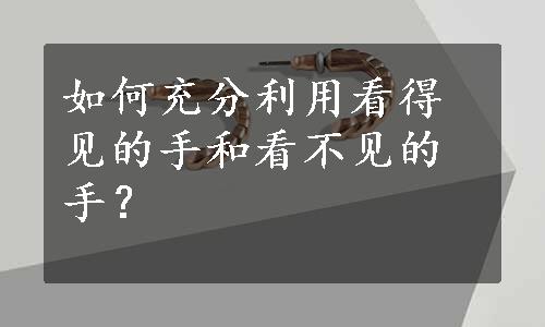 如何充分利用看得见的手和看不见的手？