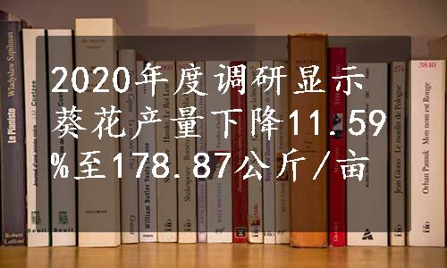 2020年度调研显示葵花产量下降11.59%至178.87公斤/亩