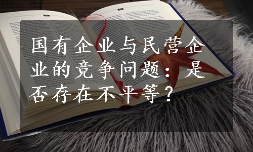 国有企业与民营企业的竞争问题：是否存在不平等？