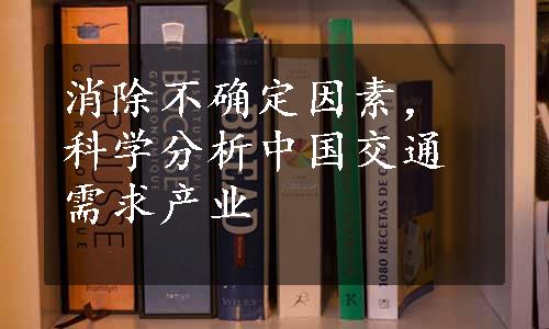 消除不确定因素，科学分析中国交通需求产业