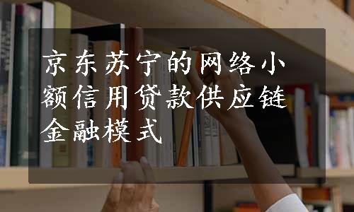 京东苏宁的网络小额信用贷款供应链金融模式