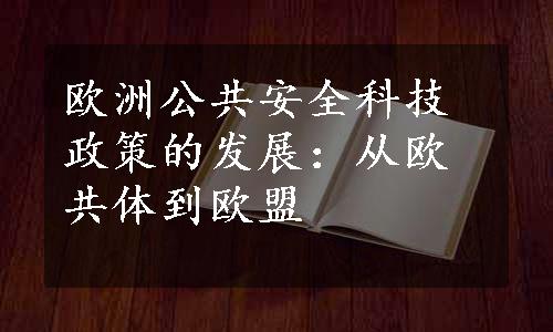 欧洲公共安全科技政策的发展：从欧共体到欧盟