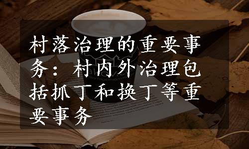 村落治理的重要事务：村内外治理包括抓丁和换丁等重要事务