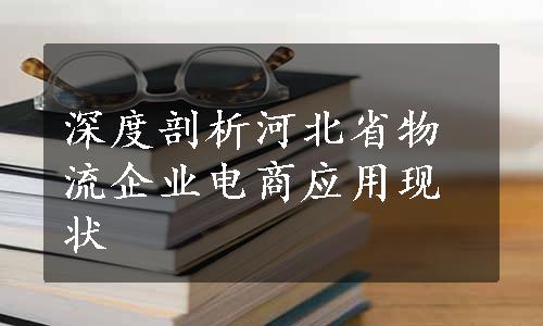 深度剖析河北省物流企业电商应用现状