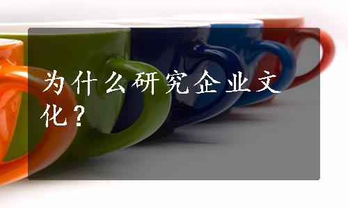 为什么研究企业文化？