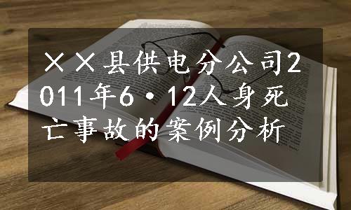 ××县供电分公司2011年6·12人身死亡事故的案例分析