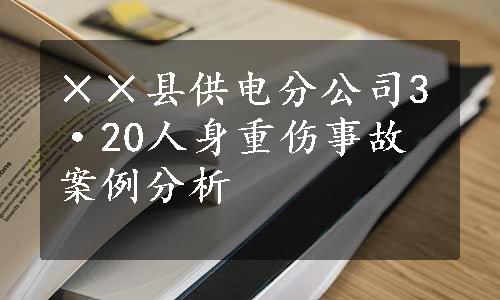 ××县供电分公司3·20人身重伤事故案例分析