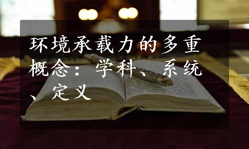 环境承载力的多重概念：学科、系统、定义