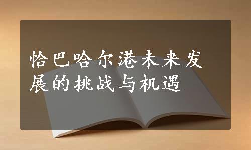 恰巴哈尔港未来发展的挑战与机遇