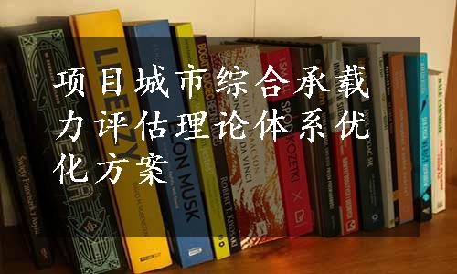 项目城市综合承载力评估理论体系优化方案