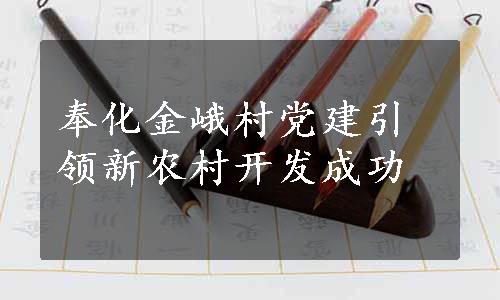 奉化金峨村党建引领新农村开发成功