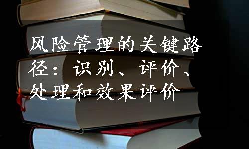 风险管理的关键路径：识别、评价、处理和效果评价