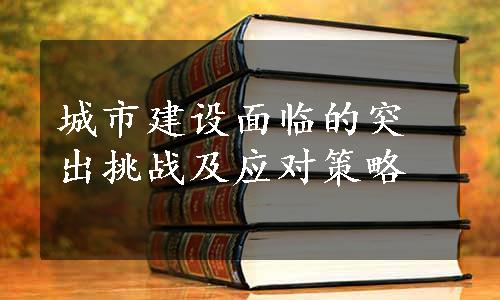 城市建设面临的突出挑战及应对策略