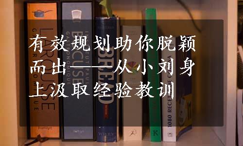 有效规划助你脱颖而出——从小刘身上汲取经验教训