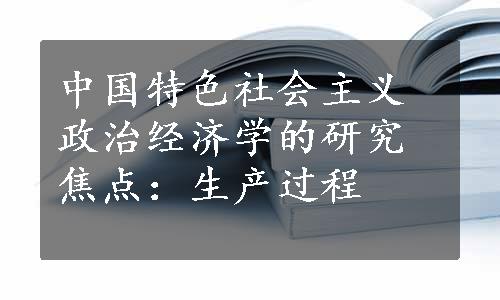 中国特色社会主义政治经济学的研究焦点：生产过程