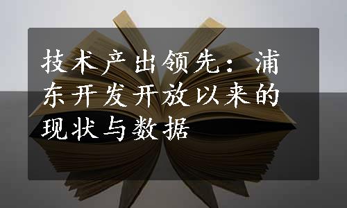 技术产出领先：浦东开发开放以来的现状与数据