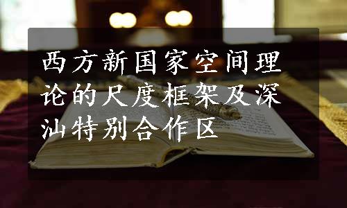 西方新国家空间理论的尺度框架及深汕特别合作区