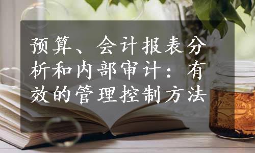 预算、会计报表分析和内部审计：有效的管理控制方法