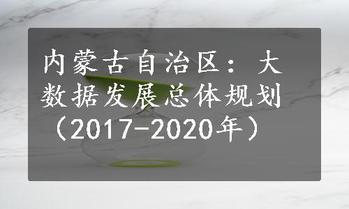 内蒙古自治区：大数据发展总体规划（2017-2020年）